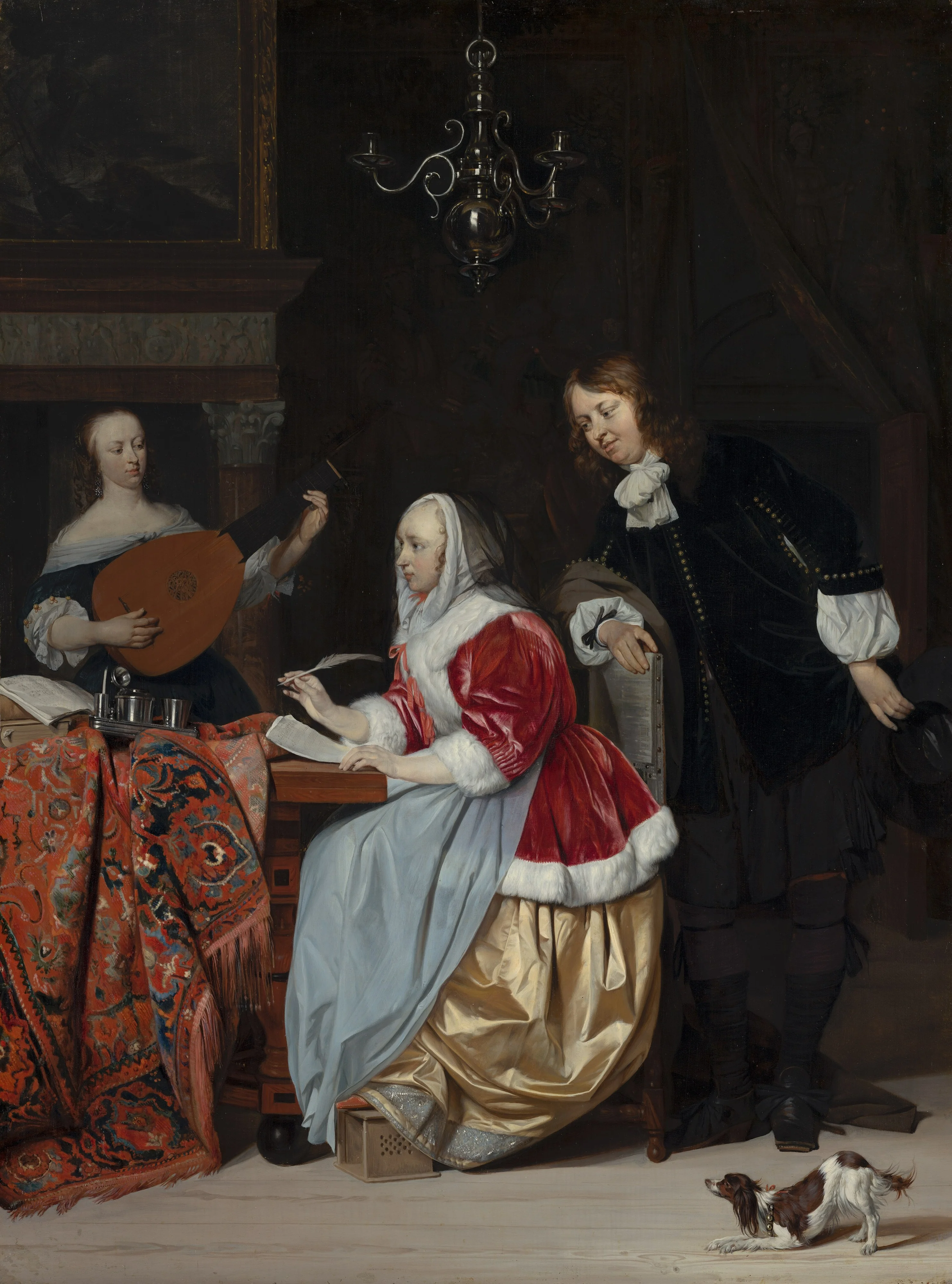 A young Woman Writing Music, detail