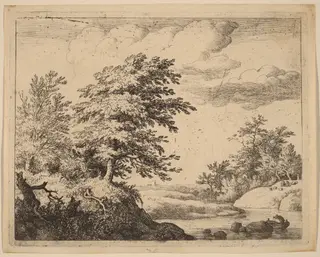 Winding River, by Allart van Everdingen, ink, 1650