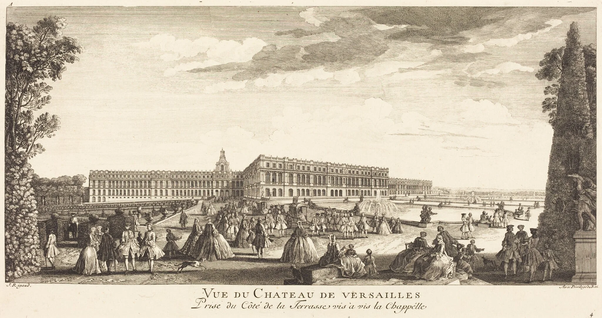 Vue du Chateau de Versailles Prise du Cote dela Terrasse vis a vis la Chapelle, detail