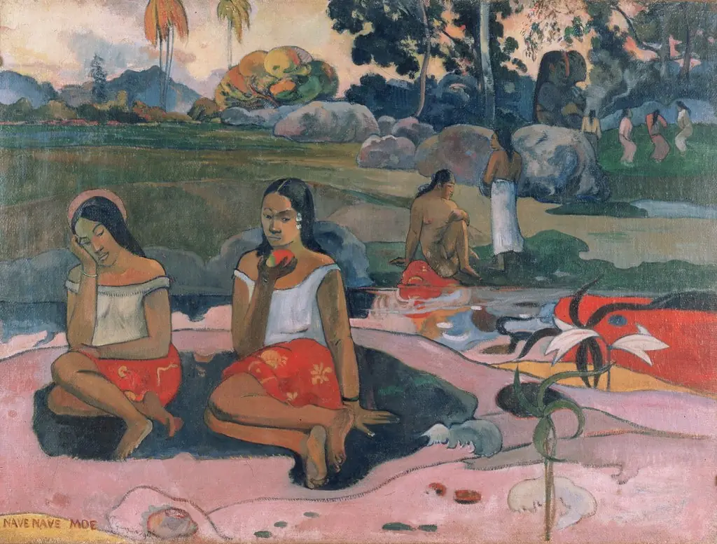 Sacred Spring: Sweet Dreams (Nave nave moe), by Paul Gauguin, oil, 1898