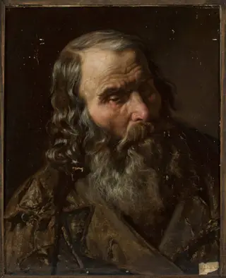 Head of an old man, by Tytus Pilecki, oil, 1866