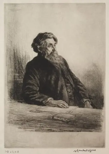 Dr. James, President of St. John's College, Oxford, by Muirhead Bone, 1924
