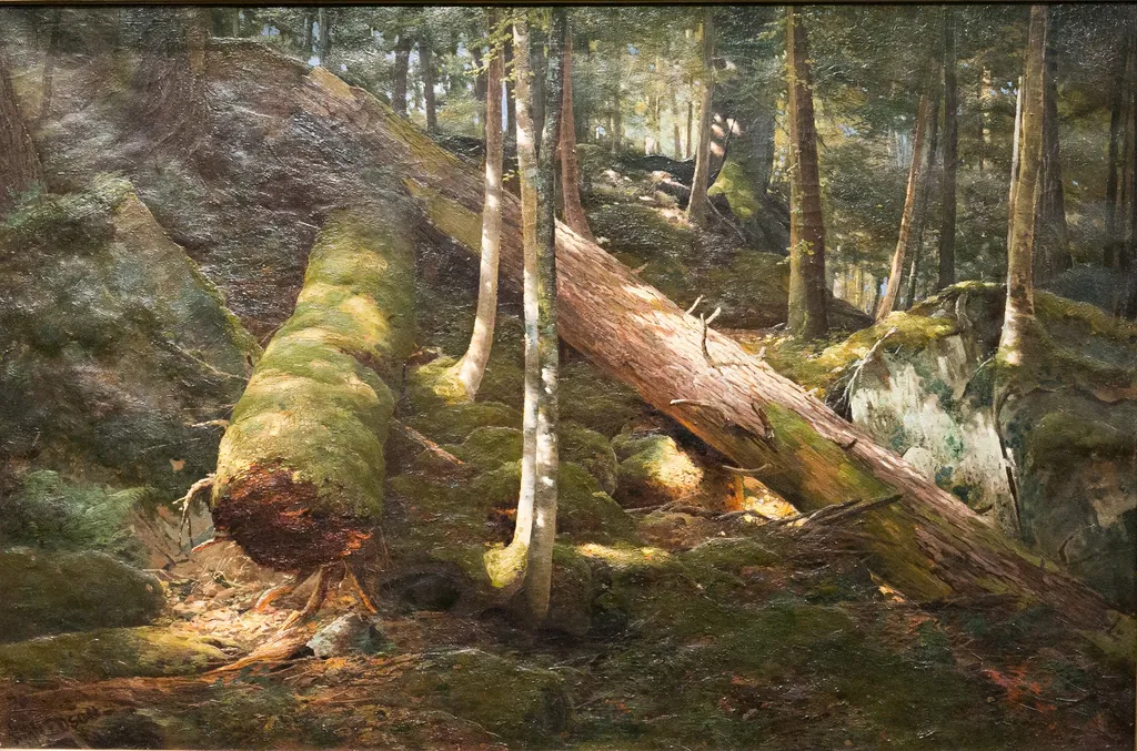 Primeval Forest, by Aaron Allan Edson, oil, 1870