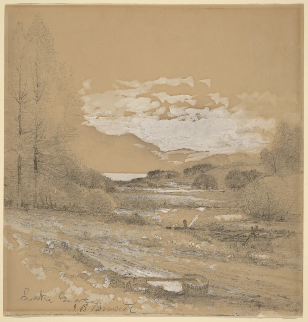 Lake George, by John Bunyan Bristol, graphite, 1868