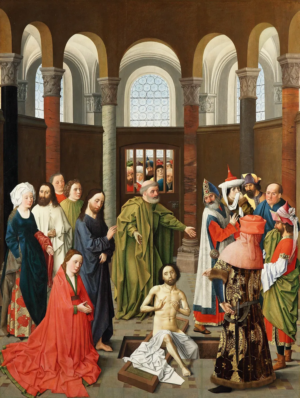 The Raising of Lazarus, by Albert van Ouwater, paint, 1465