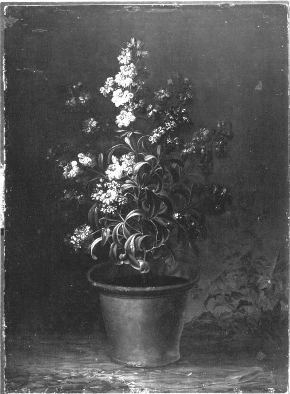 Blumenstück (Rote Levkojen), detail