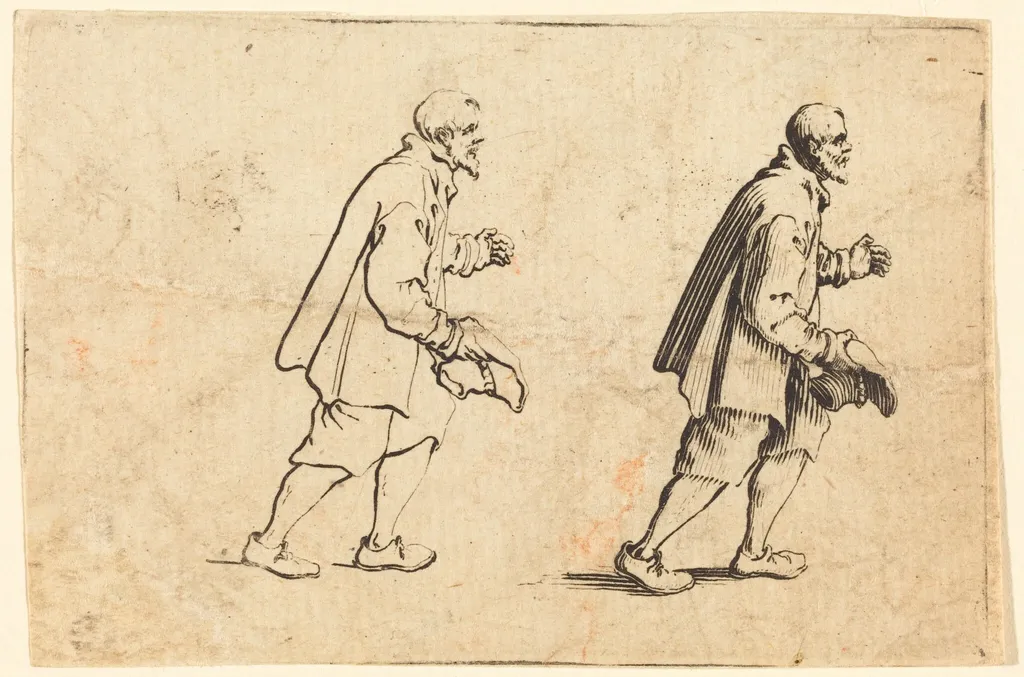 Peasant with Hat in Hand, by Jacques Callot, ink, 1622