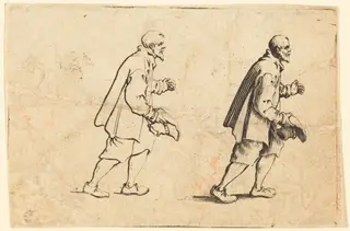 Peasant with Hat in Hand, by Jacques Callot, ink, 1622
