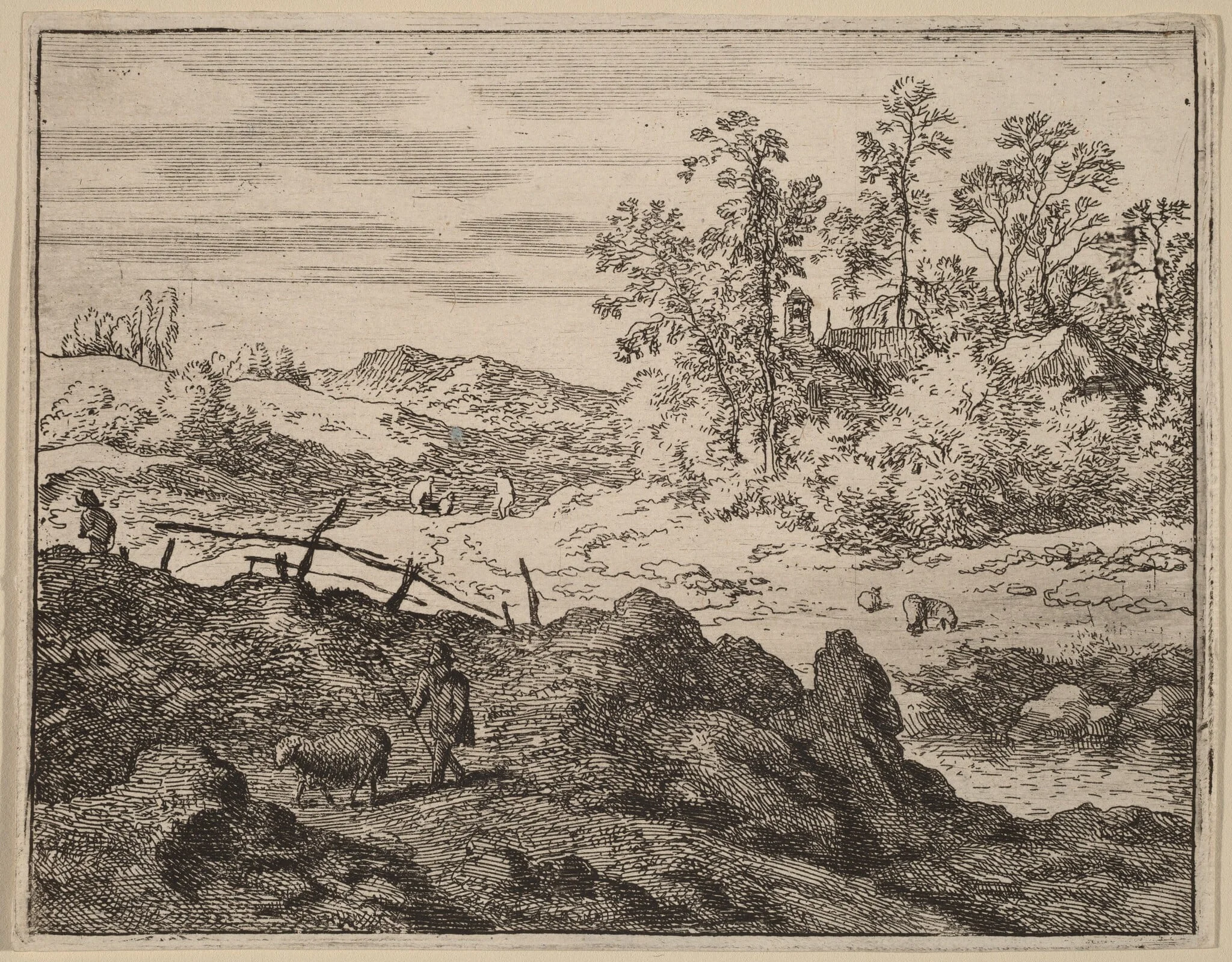 Shepherd with Lamb, detail