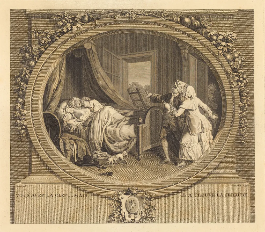 Vous avez la clef, mais il a trouve le serrure, by Jean-Louis Anselin, ink, 1788
