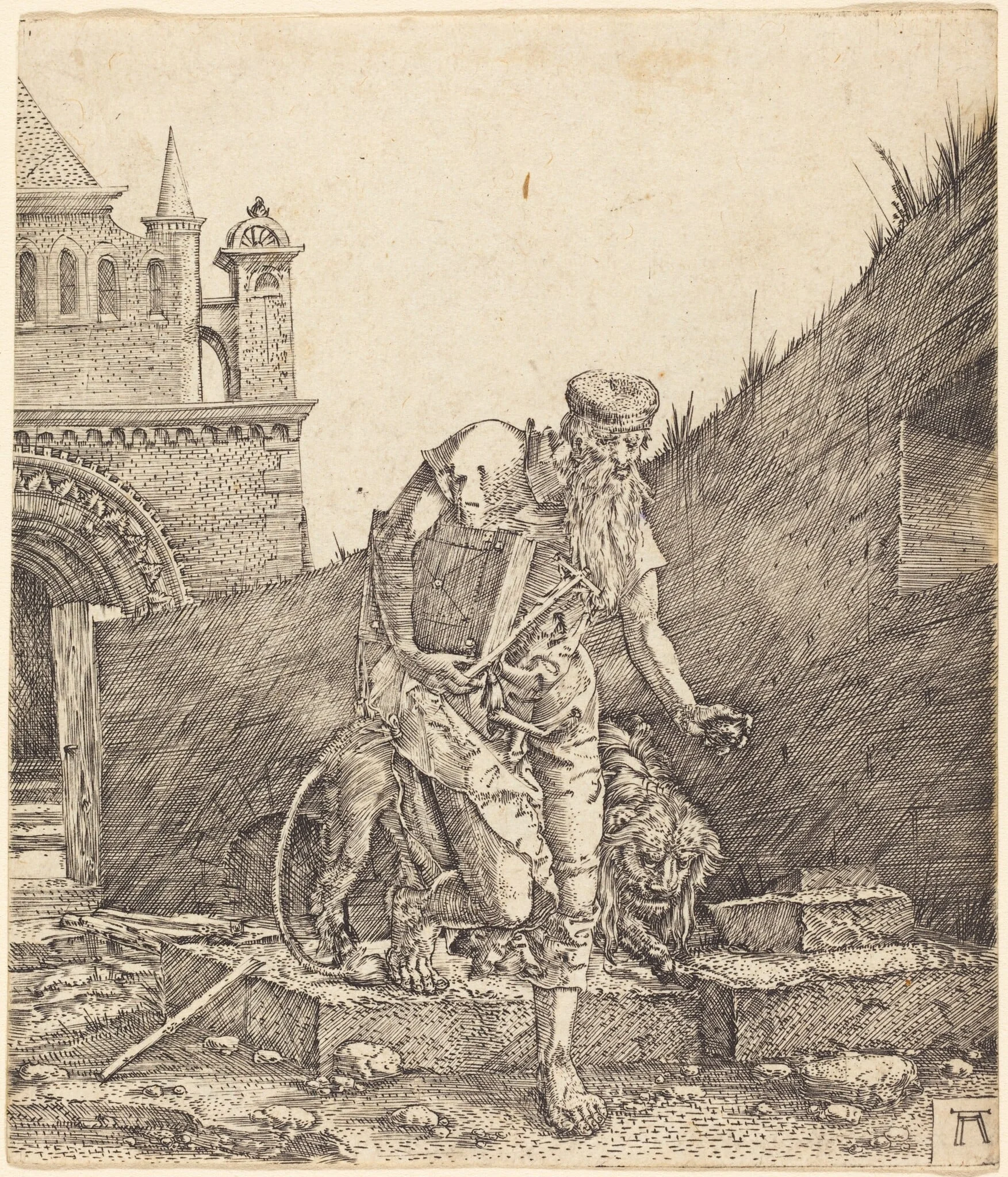 Saint Jerome in a Courtyard, detail