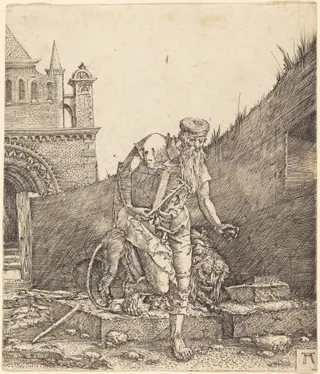 Saint Jerome in a Courtyard, by Albrecht Altdorfer, ink, 1514