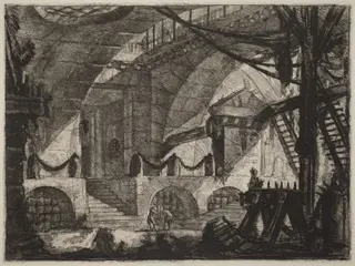 The Sawhorse, by Giovanni Battista Piranesi, ink