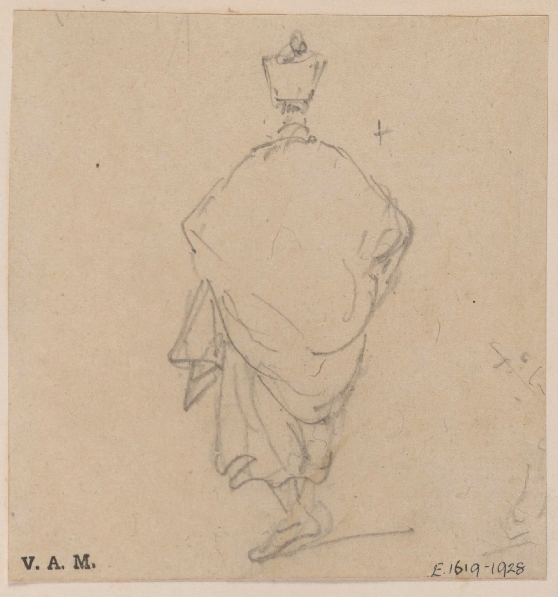 A priest seen from behind, detail