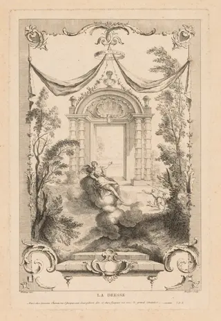 The Goddess, Diana on the Clouds, by Gabriel Huquier, 1750
