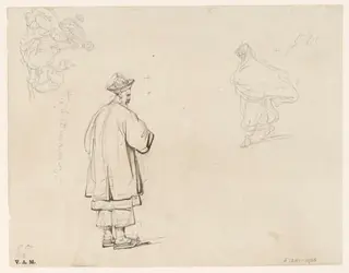 A Chinese official, with two other sketches, by George Chinnery, 19