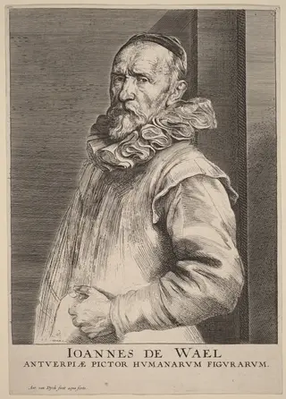 Jan de Wael, by Anthony van Dyck, ink, 1630