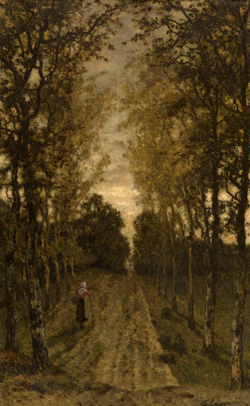 A Path near Putte, by Jean Pierre François Lamorinière, oil, 1878