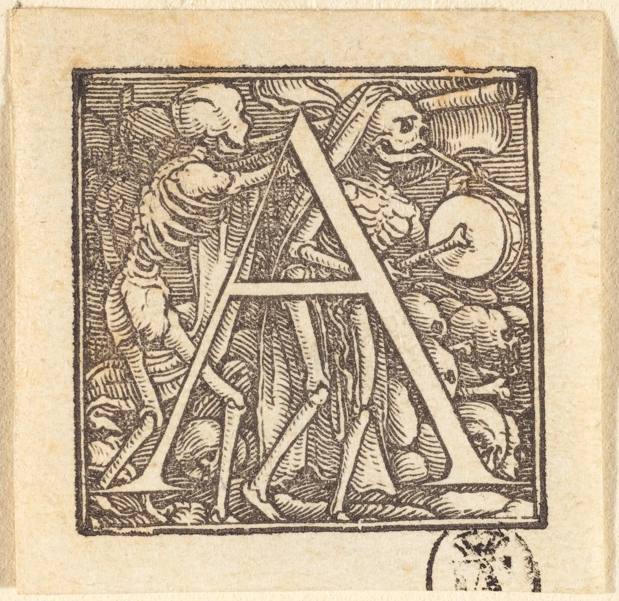 Letter A, detail