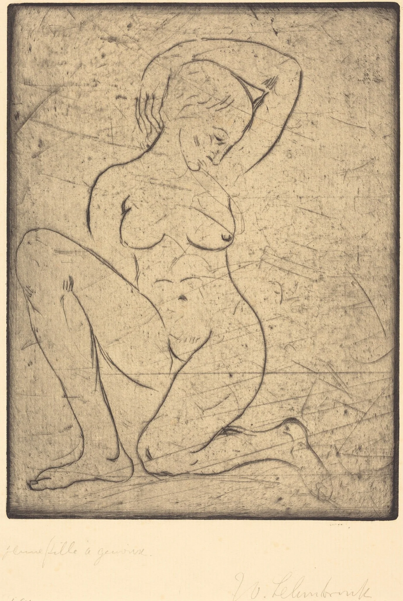 Kneeling, Small (Kniende, klein), detail