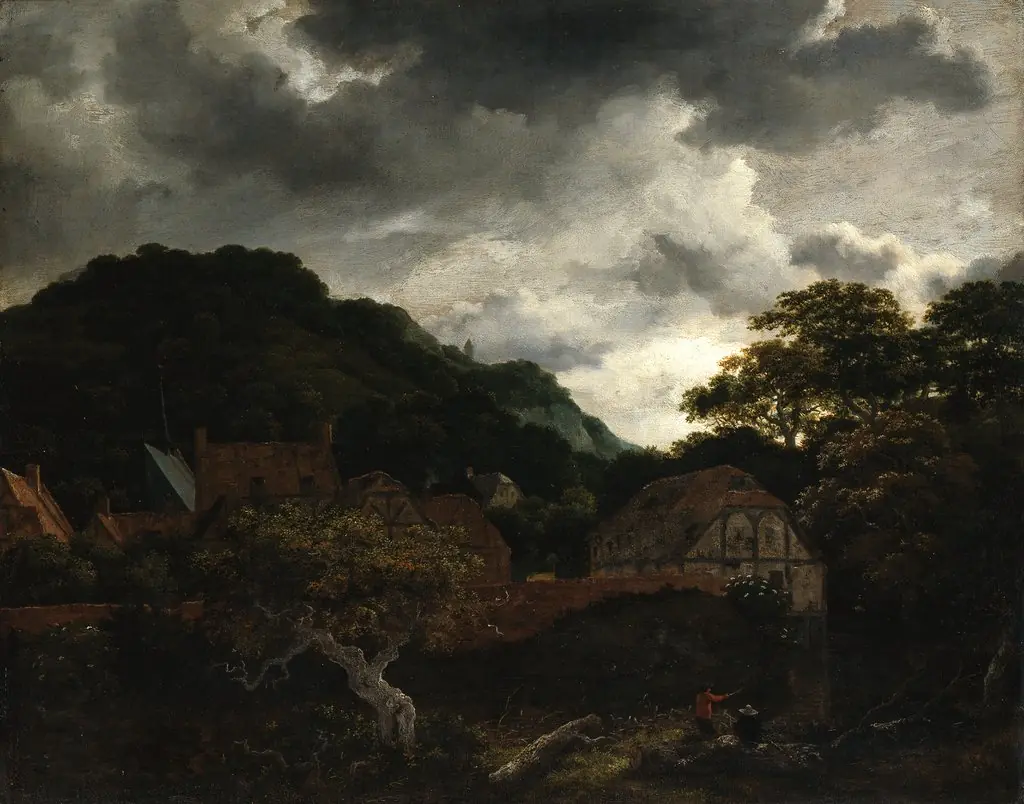 Village at the Wood's Edge, by Jacob van Ruisdael, oil, 1651
