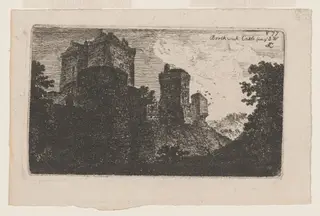 Borthwick Castle from the Southwest, by of Eldin, John Clerk, ink