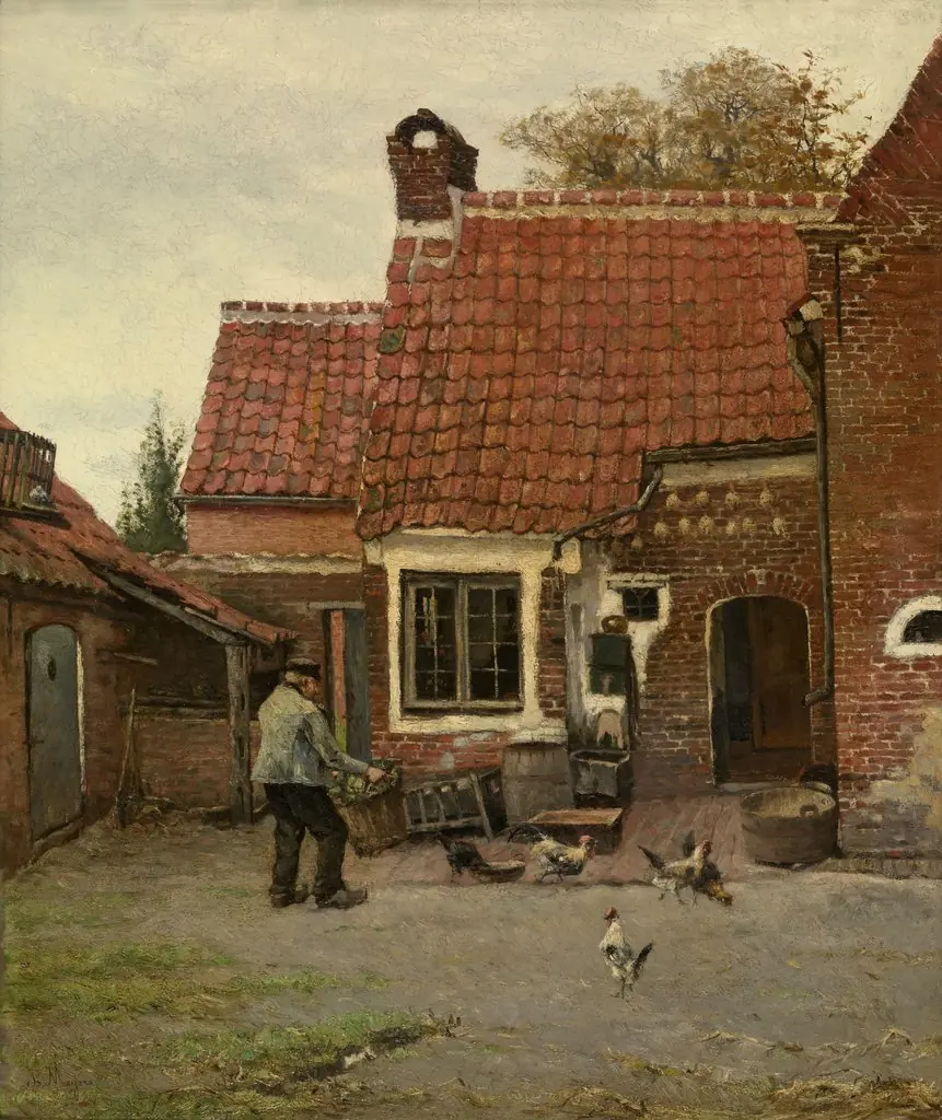 At my Neighbour, by Isidore Meyers, oil, 1886
