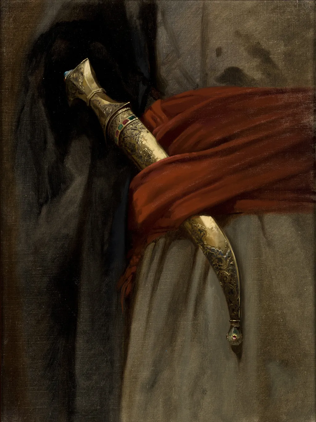 Study of a Khanjar, by Stanisław Chlebowski, oil, 1869