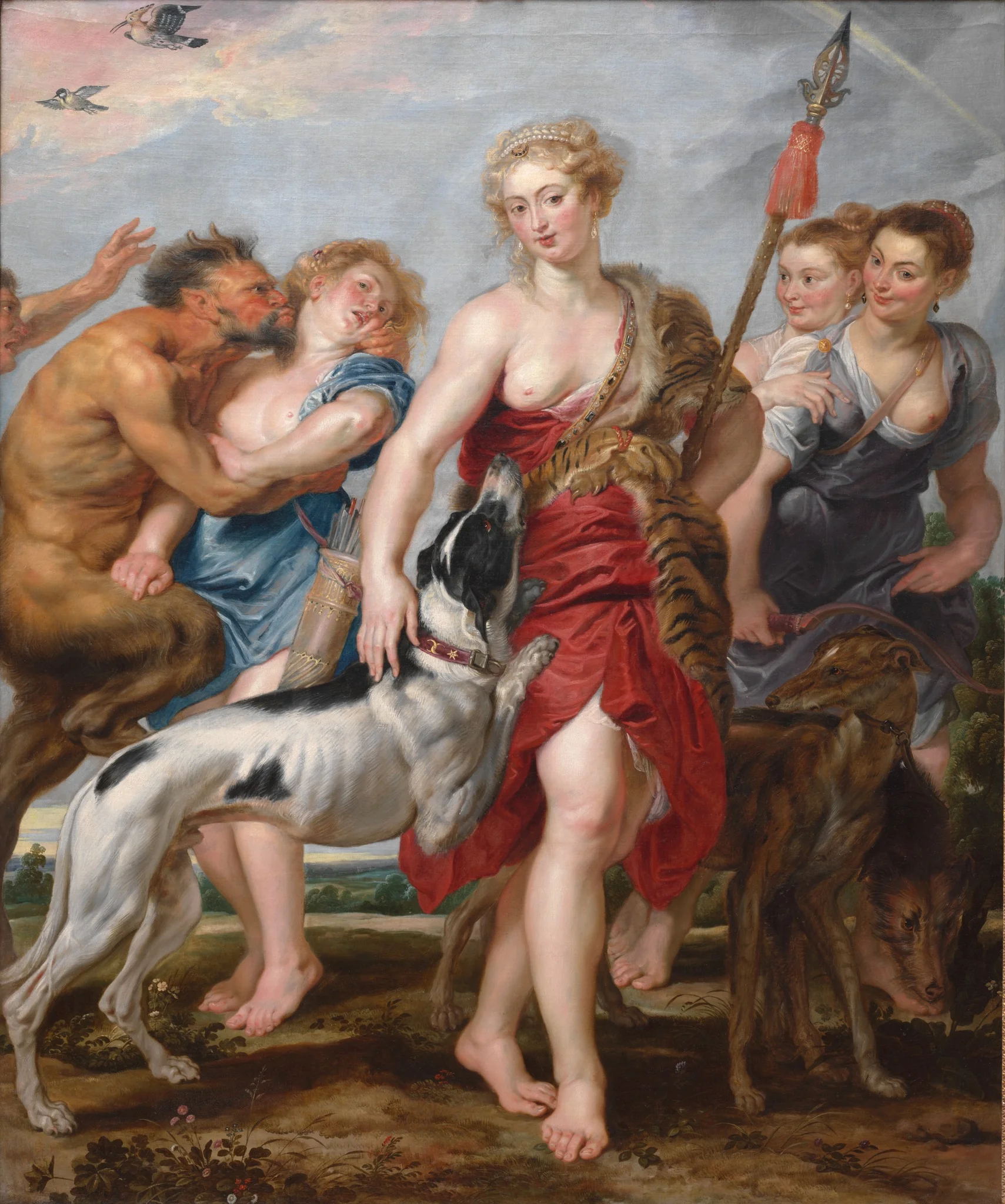 Diana and Her Nymphs Departing for the Hunt, detail