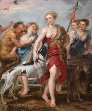 Diana and Her Nymphs Departing for the Hunt, by Peter Paul Rubens, oil, 1615