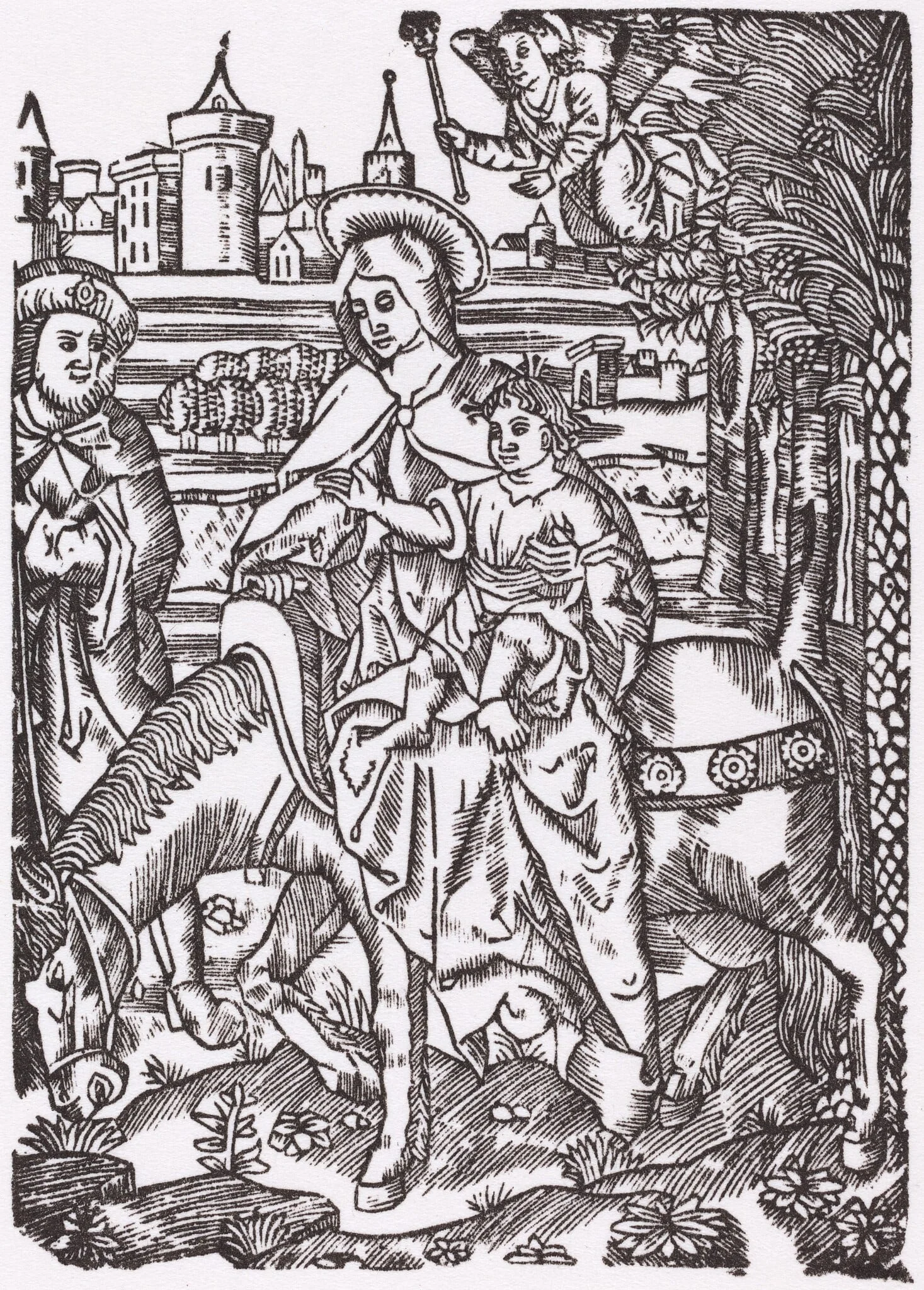 The Flight to Egypt, detail