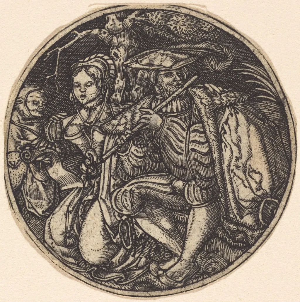 The Flute Player, by Master WI, ink, 1506