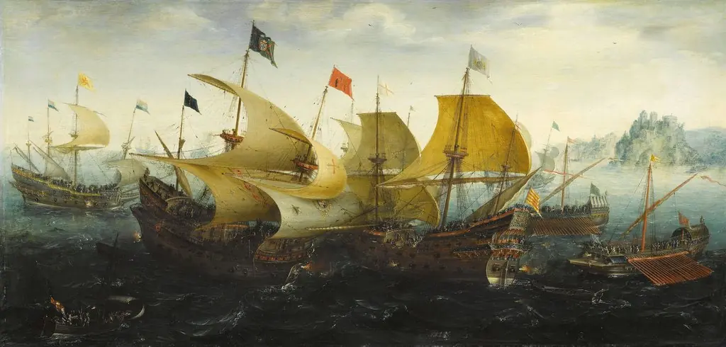 The battle of Cadix, by Aert Anthoniszoon, oil, 1608