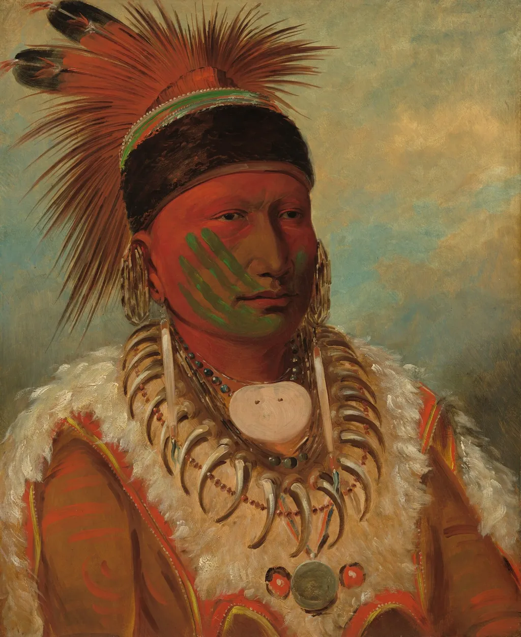 The White Cloud, Head Chief of the Iowas, by George Catlin, oil, 1844
