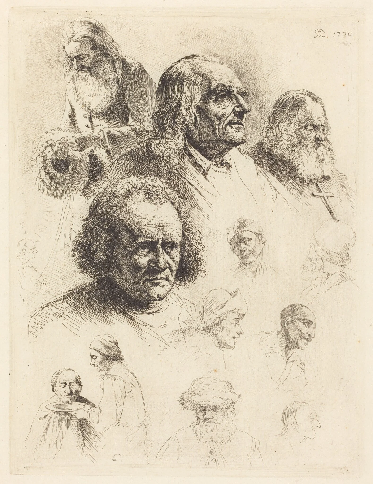 Thirteen Studies of Heads, detail