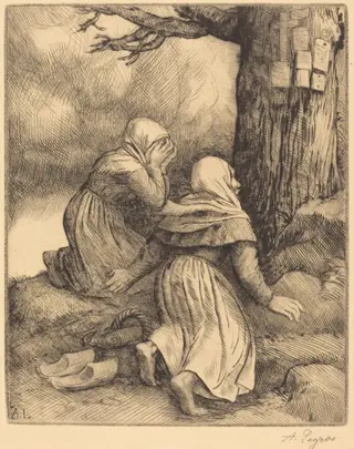 The Tree of Salvation (L'arbre de salut), by Alphonse Legros, ink, 1874