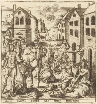 The Massacre of the Innocents, by Léonard Gaultier, ink, 1578