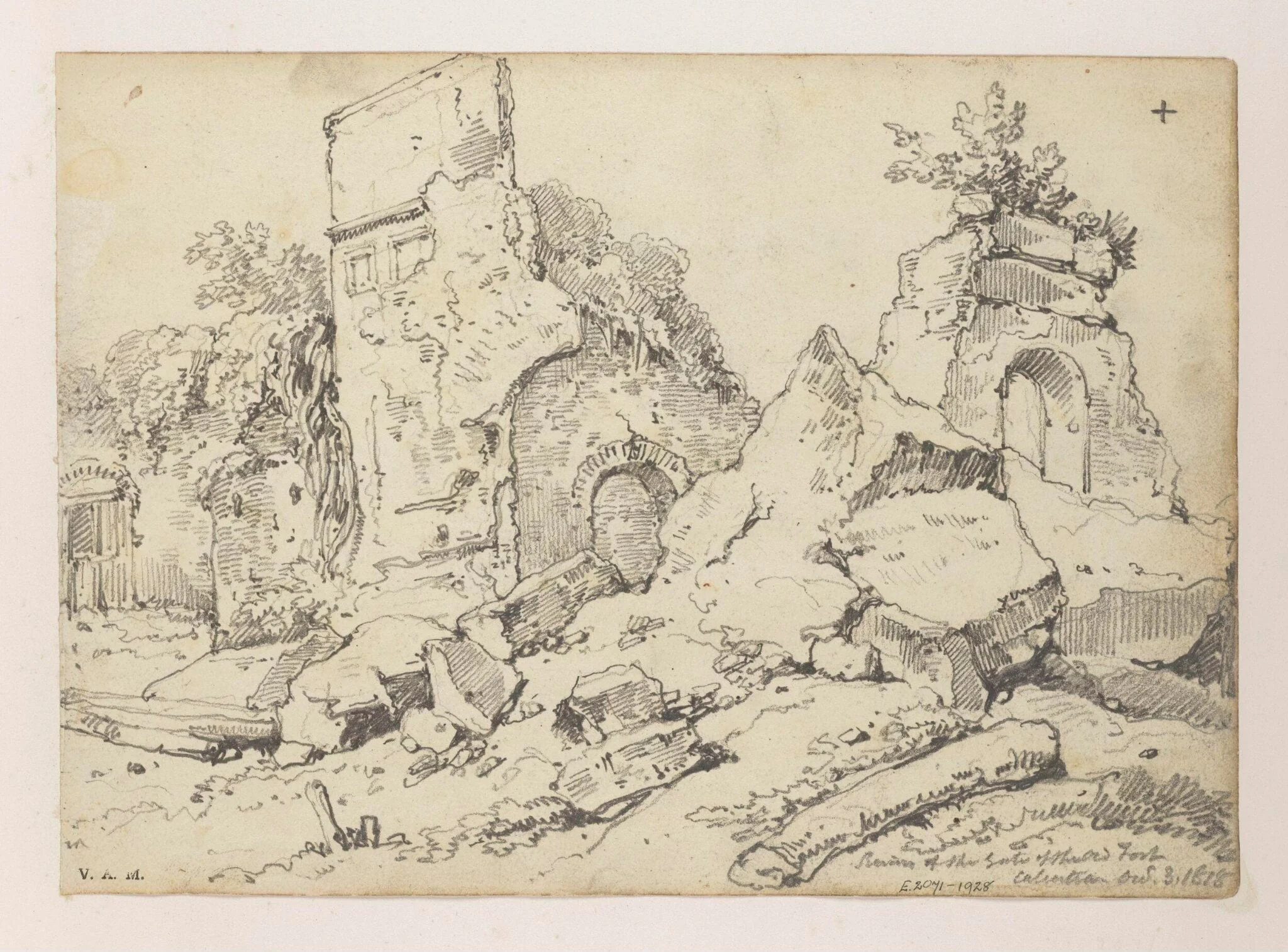 Ruins of the Old Fort, Calcutta, detail