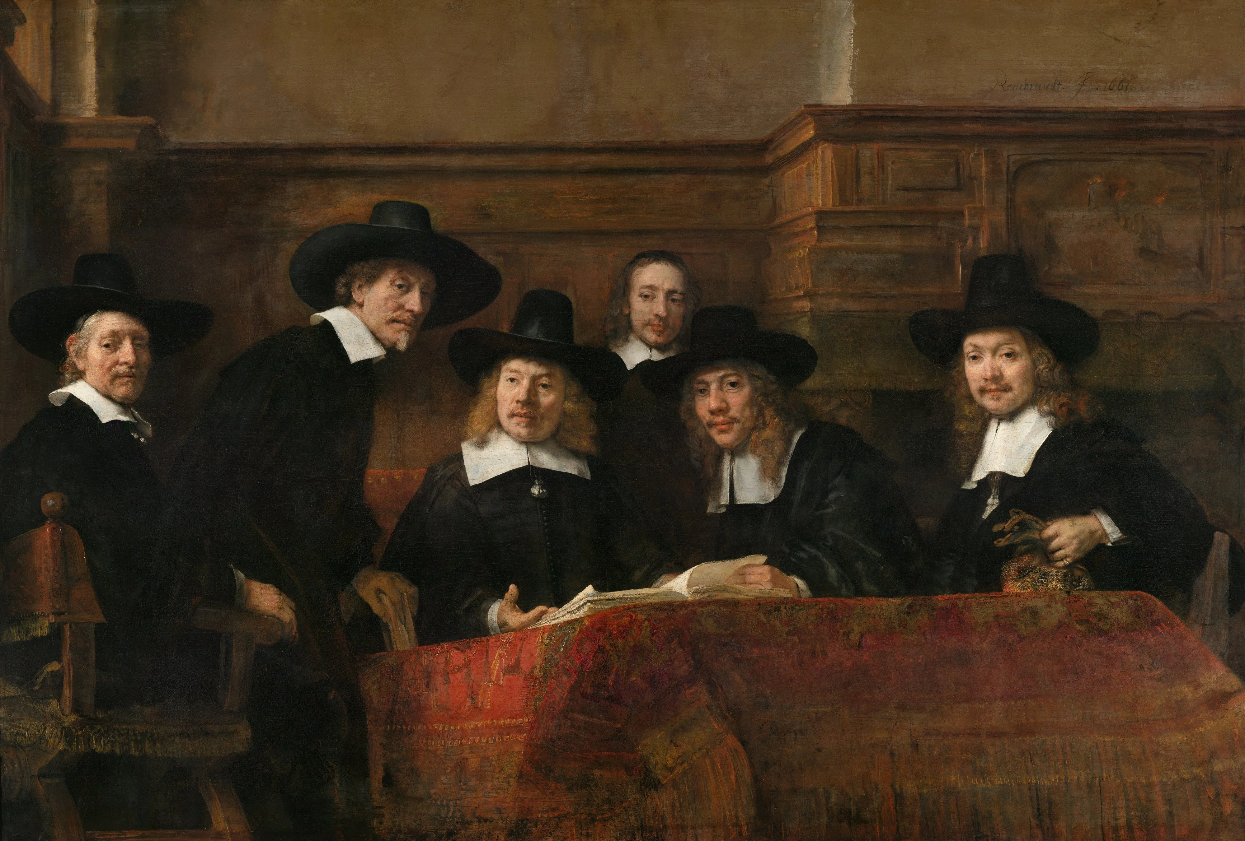 Syndics of the Drapers' Guild, detail