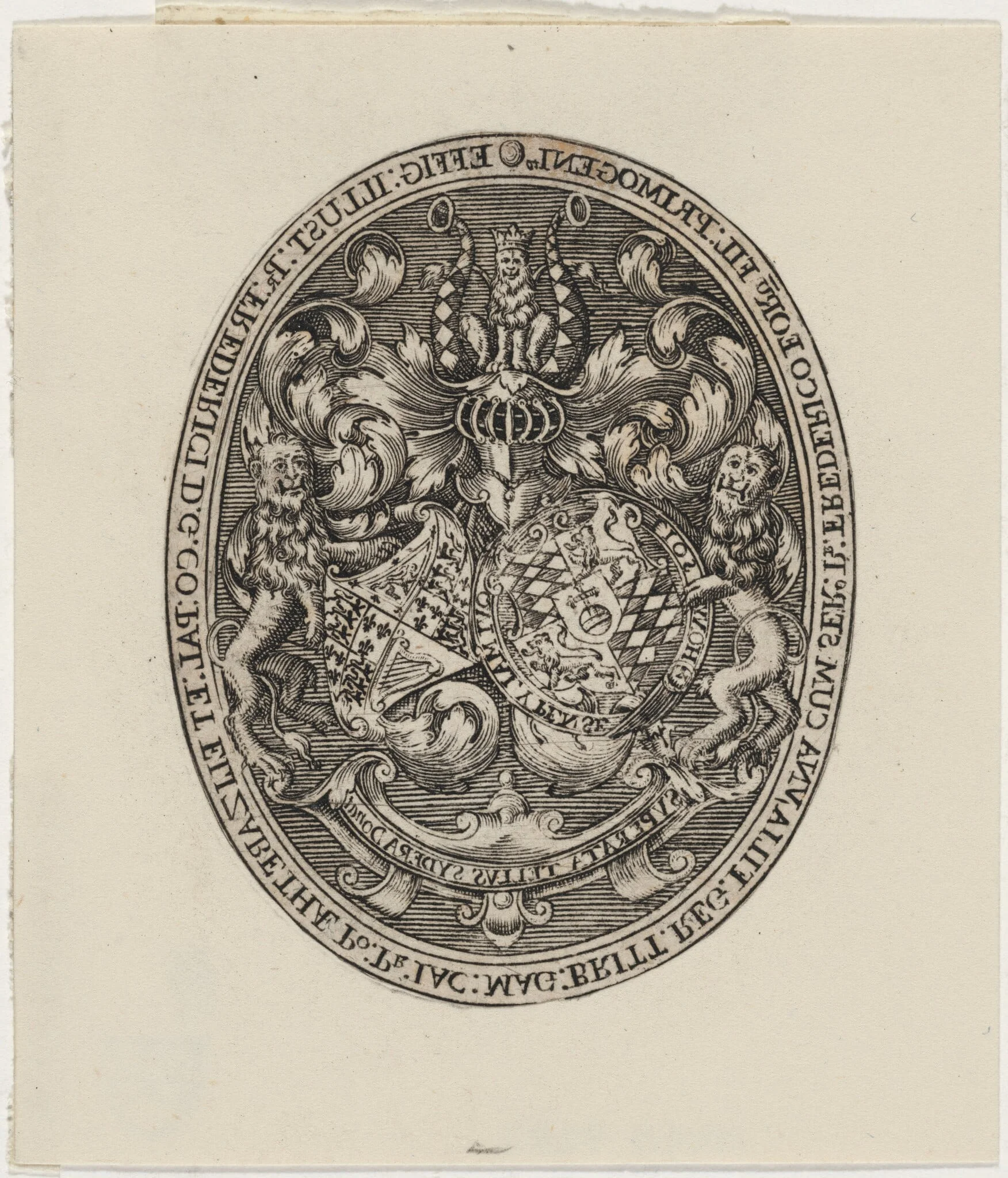 Shields of Frederick V, Elizabeth, and Prince Frederick Henry, detail