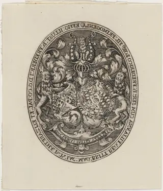 Shields of Frederick V, Elizabeth, and  Prince Frederick Henry, by Simon van de Passe, ink, 1621