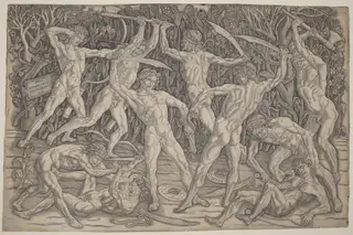 Battle of the Nudes, by Antonio del Pollaiuolo, ink, 1472