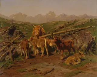 Weaning the Calves, by Rosa Bonheur, oil, 1890