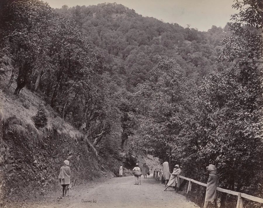 Shimla. The Mall or Principal, detail