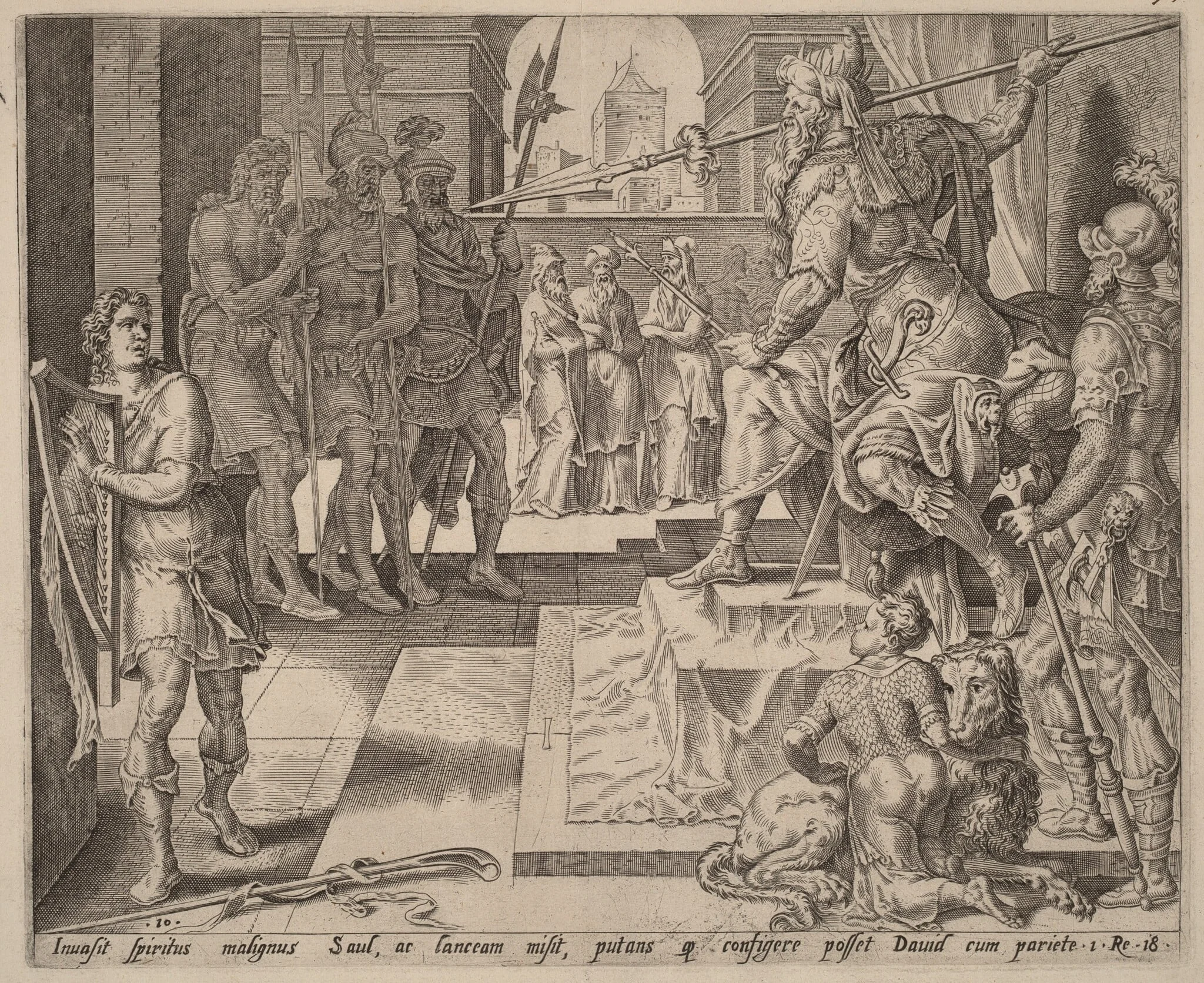 David before Saul, detail
