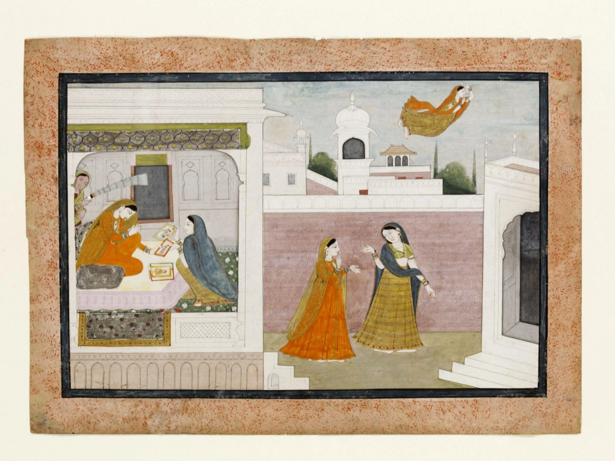 Usha viewing the portrait of Aniruddha, detail