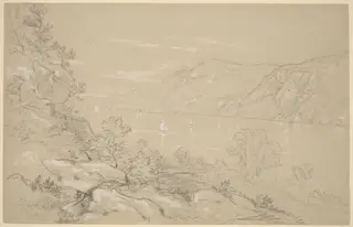 North from Storm King, by John William Casilear, graphite, 1854