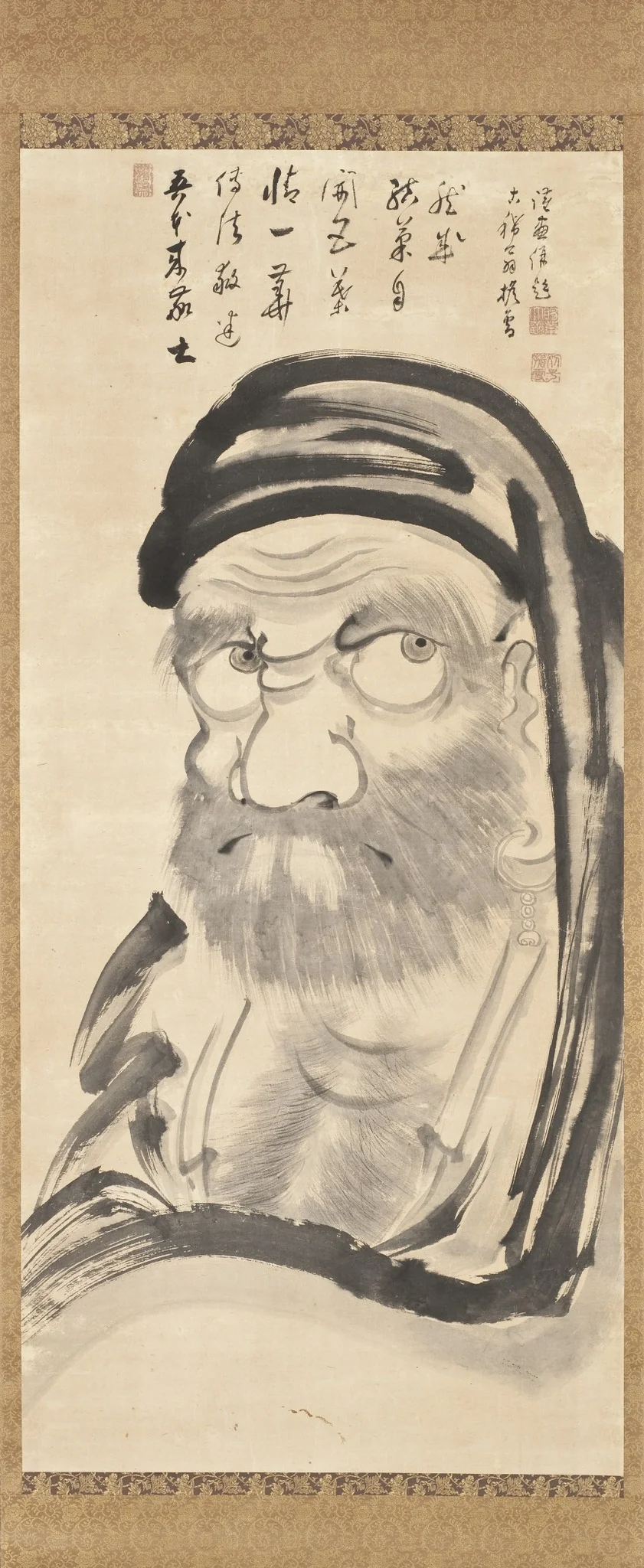 Bodhidharma (Daruma), detail
