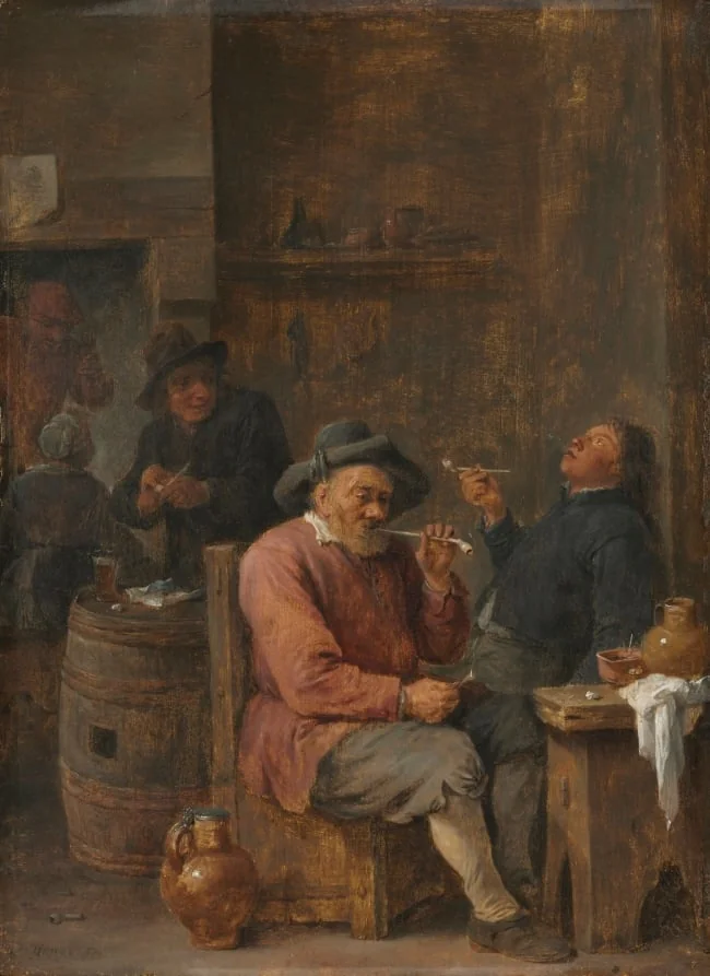 Peasants Smoking in an Inn, detail