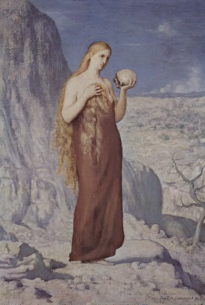 Mary Magdalene in the desert (Meditation), by Pierre Puvis de Chavannes, oil, 1869